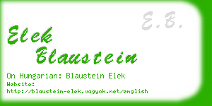 elek blaustein business card